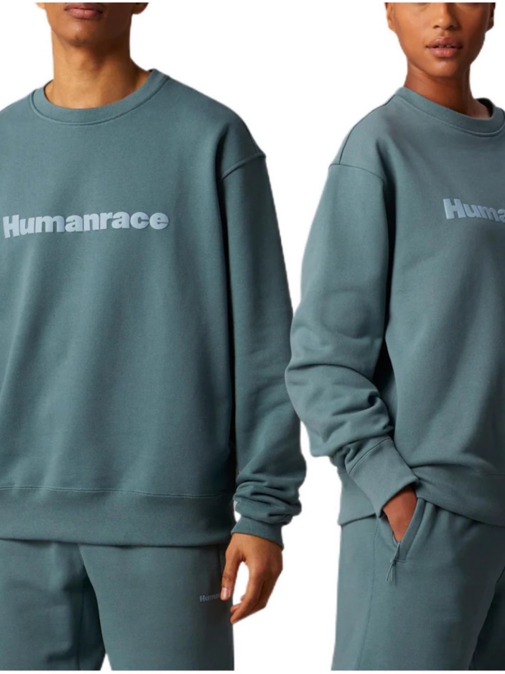 Adidas X Pharrell Williams Humanrace Sweatshirt Unisex in Blue Teal size M